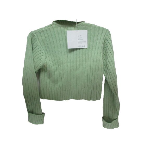 Women's Bonnie And Bill Mint Green Long Sleeve Cropped Sweater Size Large New!!! - Picture 2 of 2